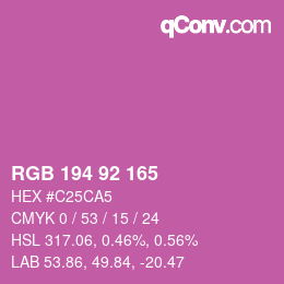 カラーコード: RGB 194 92 165 | qconv.com