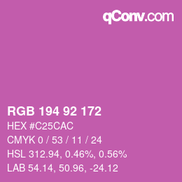 Farbcode: RGB 194 92 172 | qconv.com