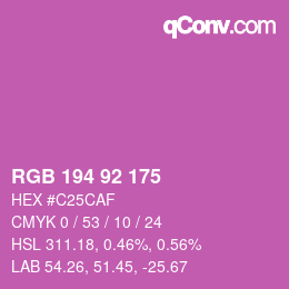 カラーコード: RGB 194 92 175 | qconv.com