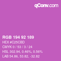 颜色代码: RGB 194 92 189 | qconv.com