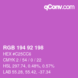 カラーコード: RGB 194 92 198 | qconv.com