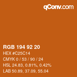 カラーコード: RGB 194 92 20 | qconv.com