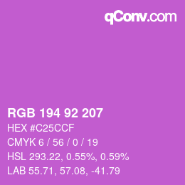 カラーコード: RGB 194 92 207 | qconv.com