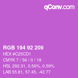 颜色代码: RGB 194 92 209 | qconv.com
