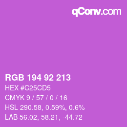 カラーコード: RGB 194 92 213 | qconv.com