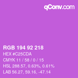 カラーコード: RGB 194 92 218 | qconv.com