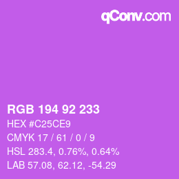 カラーコード: RGB 194 92 233 | qconv.com