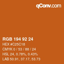 カラーコード: RGB 194 92 24 | qconv.com