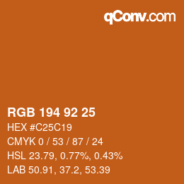 カラーコード: RGB 194 92 25 | qconv.com