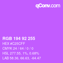 カラーコード: RGB 194 92 255 | qconv.com