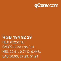 カラーコード: RGB 194 92 29 | qconv.com
