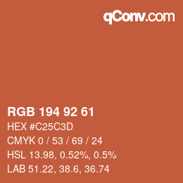 颜色代码: RGB 194 92 61 | qconv.com
