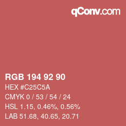 Color code: RGB 194 92 90 | qconv.com