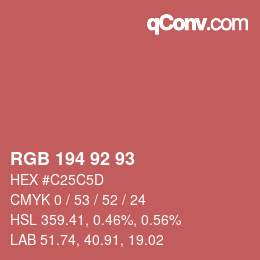 Color code: RGB 194 92 93 | qconv.com