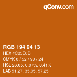 カラーコード: RGB 194 94 13 | qconv.com