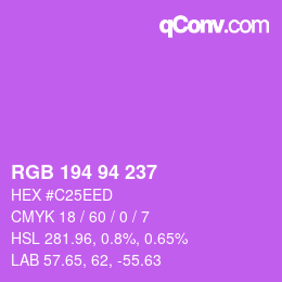 Color code: RGB 194 94 237 | qconv.com