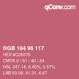 Farbcode: RGB 194 96 117 | qconv.com