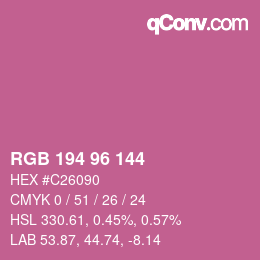 カラーコード: RGB 194 96 144 | qconv.com