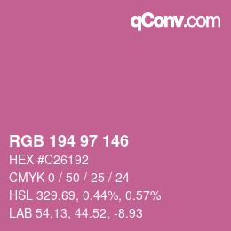 颜色代码: RGB 194 97 146 | qconv.com