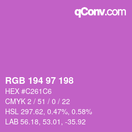 Color code: RGB 194 97 198 | qconv.com