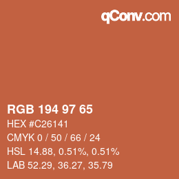 Color code: RGB 194 97 65 | qconv.com
