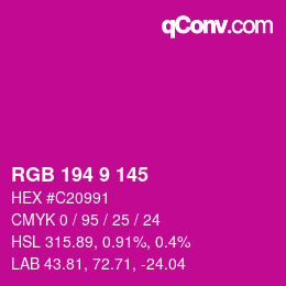 Color code: RGB 194 9 145 | qconv.com