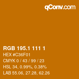 カラーコード: RGB 195.1 111 1 | qconv.com