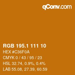 カラーコード: RGB 195.1 111 10 | qconv.com