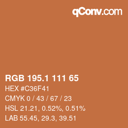 カラーコード: RGB 195.1 111 65 | qconv.com
