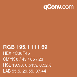 カラーコード: RGB 195.1 111 69 | qconv.com