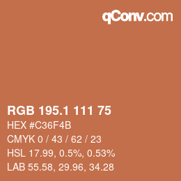 カラーコード: RGB 195.1 111 75 | qconv.com