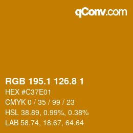 カラーコード: RGB 195.1 126.8 1 | qconv.com