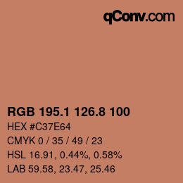 Color code: RGB 195.1 126.8 100 | qconv.com