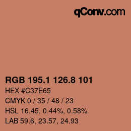 Color code: RGB 195.1 126.8 101 | qconv.com