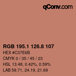 カラーコード: RGB 195.1 126.8 107 | qconv.com