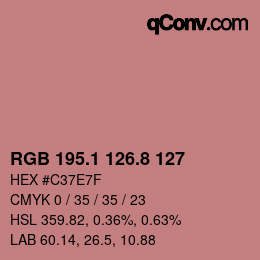 カラーコード: RGB 195.1 126.8 127 | qconv.com