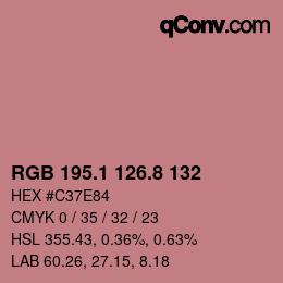 カラーコード: RGB 195.1 126.8 132 | qconv.com