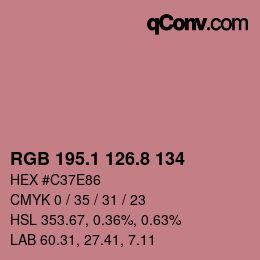 カラーコード: RGB 195.1 126.8 134 | qconv.com