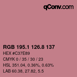 カラーコード: RGB 195.1 126.8 137 | qconv.com