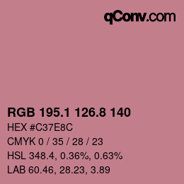 カラーコード: RGB 195.1 126.8 140 | qconv.com