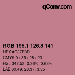 カラーコード: RGB 195.1 126.8 141 | qconv.com