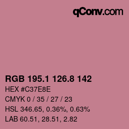 カラーコード: RGB 195.1 126.8 142 | qconv.com