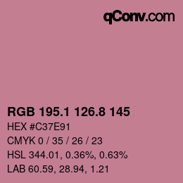 カラーコード: RGB 195.1 126.8 145 | qconv.com