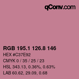 カラーコード: RGB 195.1 126.8 146 | qconv.com