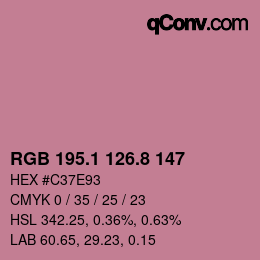カラーコード: RGB 195.1 126.8 147 | qconv.com