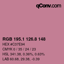Color code: RGB 195.1 126.8 148 | qconv.com