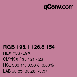 カラーコード: RGB 195.1 126.8 154 | qconv.com
