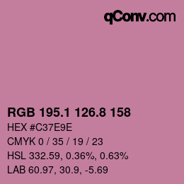 カラーコード: RGB 195.1 126.8 158 | qconv.com