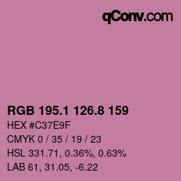 カラーコード: RGB 195.1 126.8 159 | qconv.com
