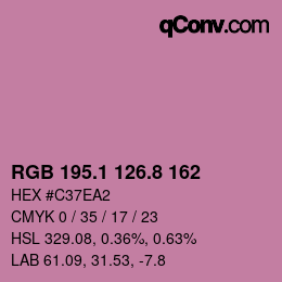 カラーコード: RGB 195.1 126.8 162 | qconv.com
